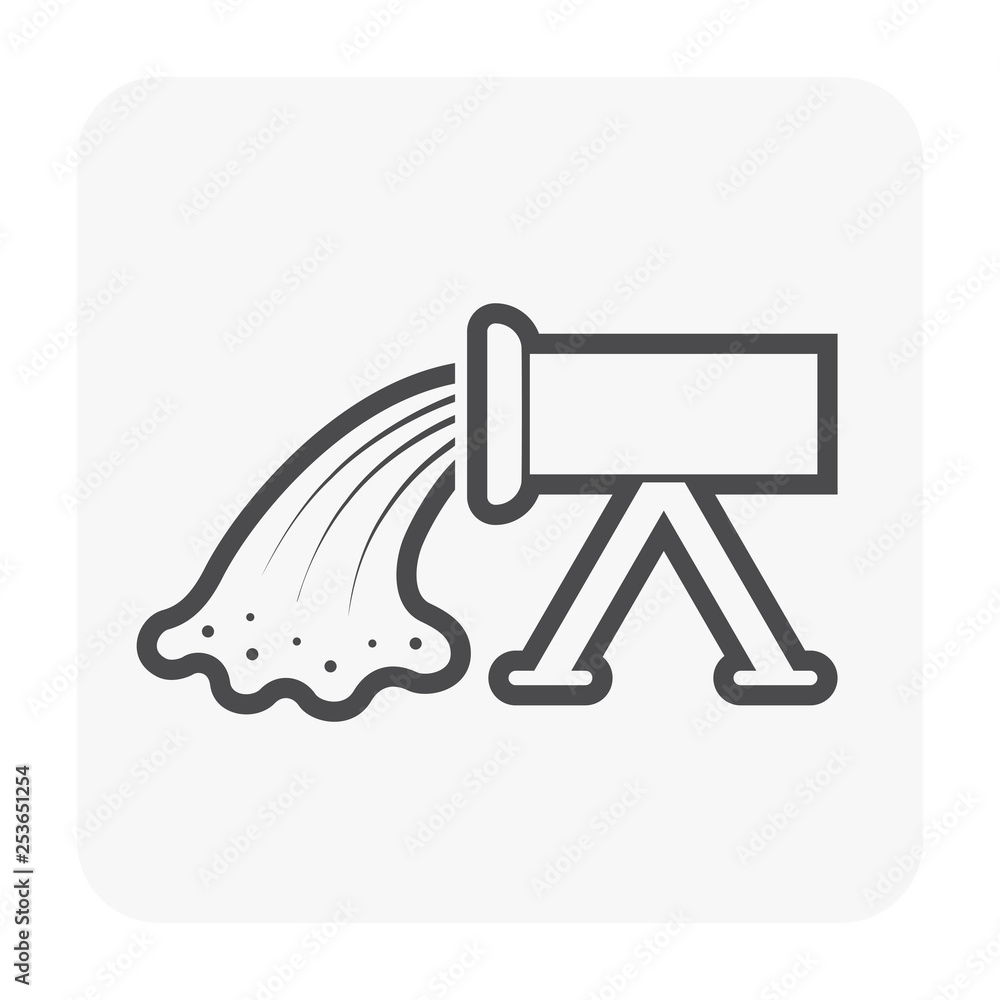 Fototapeta premium Concrete floor hard construction icon and tool