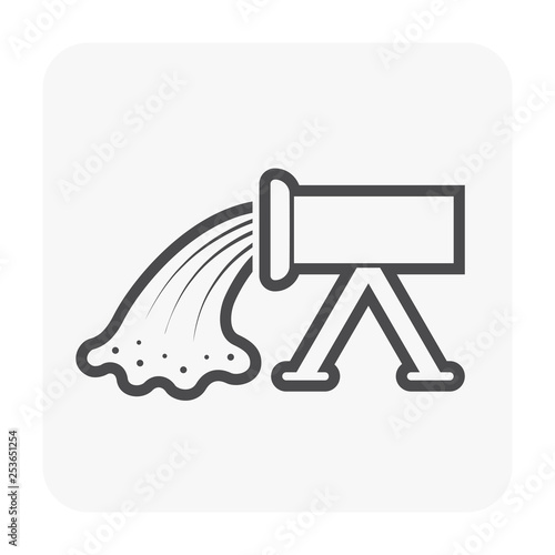 Concrete floor hard construction icon and tool