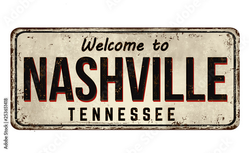 Welcome to Nashville vintage rusty metal sign photo