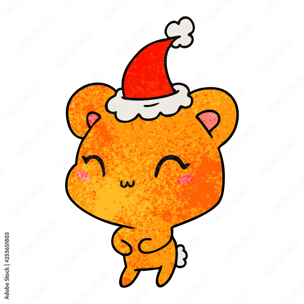 christmas textured cartoon of kawaii bear christmas textured cartoon of kawaii bear
