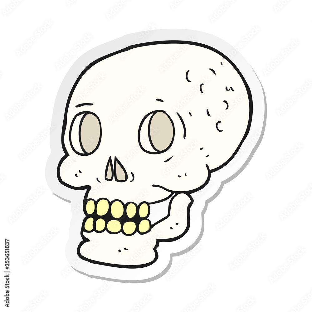 sticker of a cartoon halloween skull sticker of a cartoon halloween skull
