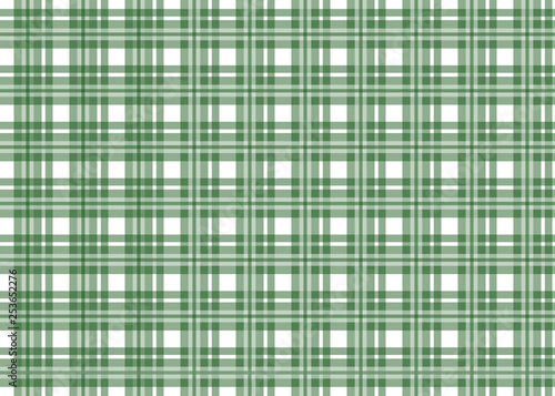 Green checkered tablecloth. Green gingham seamless pattern. Texture from squares for plaid, tablecloths and other textile products. Vector illustration