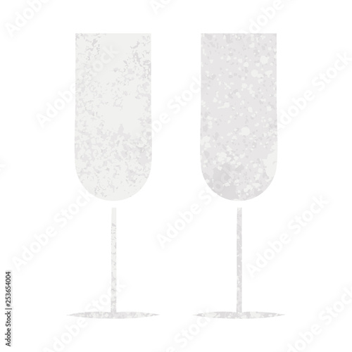 retro illustration style cartoon champagne flutes