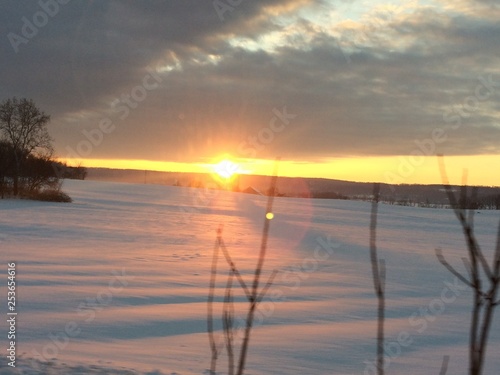 sunrise on snow
