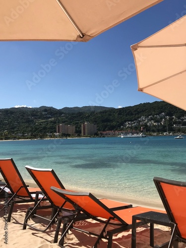 chairs and umbrella on the beach