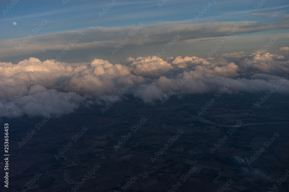 View from the sky, cloud,