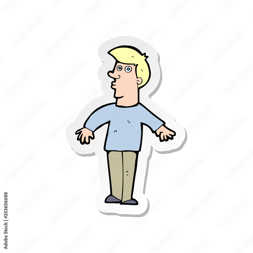 sticker of a cartoon surprised man sticker of a cartoon surprised man