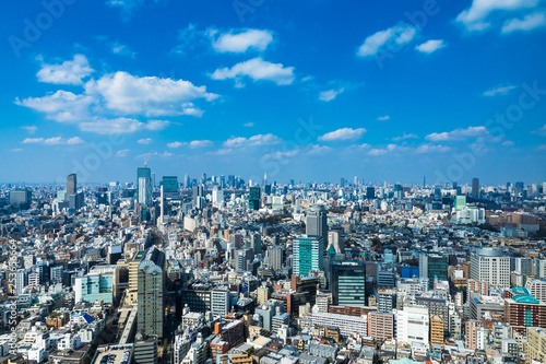 (東京都-都市風景)展望ラウンジから望む恵比寿から新宿方面への風景３ 