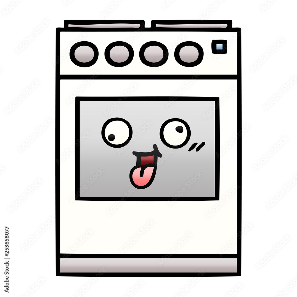 gradient shaded cartoon kitchen oven gradient shaded cartoon kitchen oven