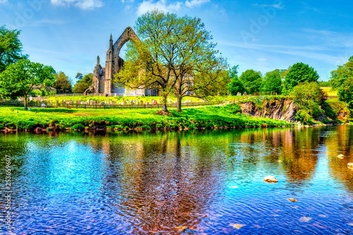 Bolton Abbey, ruin of the 12th-century Augustinian monastery in spring time. photo