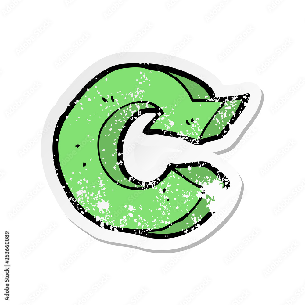 retro distressed sticker of a cartoon recycling symbol retro distressed sticker of a cartoon recycling symbol