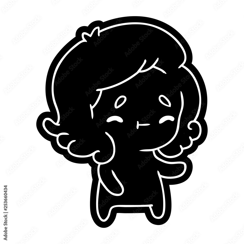 Fototapeta premium cartoon icon of a kawaii cute ghost