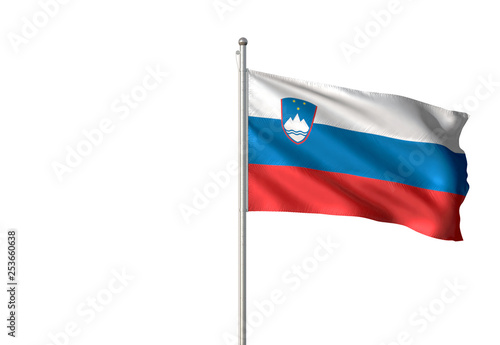 Slovenia flag waving isolated white background 3D illustration Free Download Slovenia flag waving isolated white background 3D illustration - GFXLoad