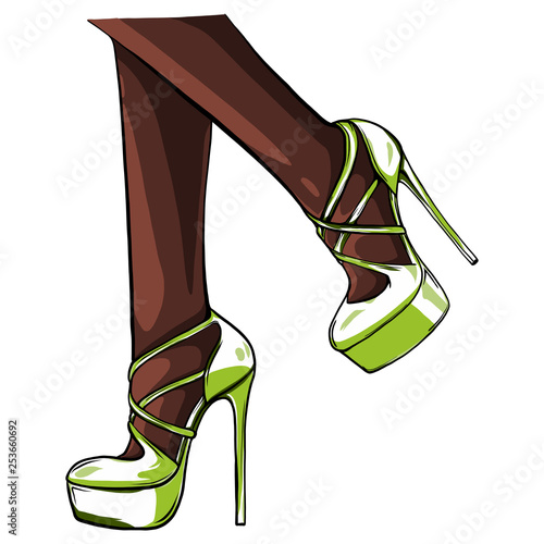 legs with heels of a Brazilian illustration