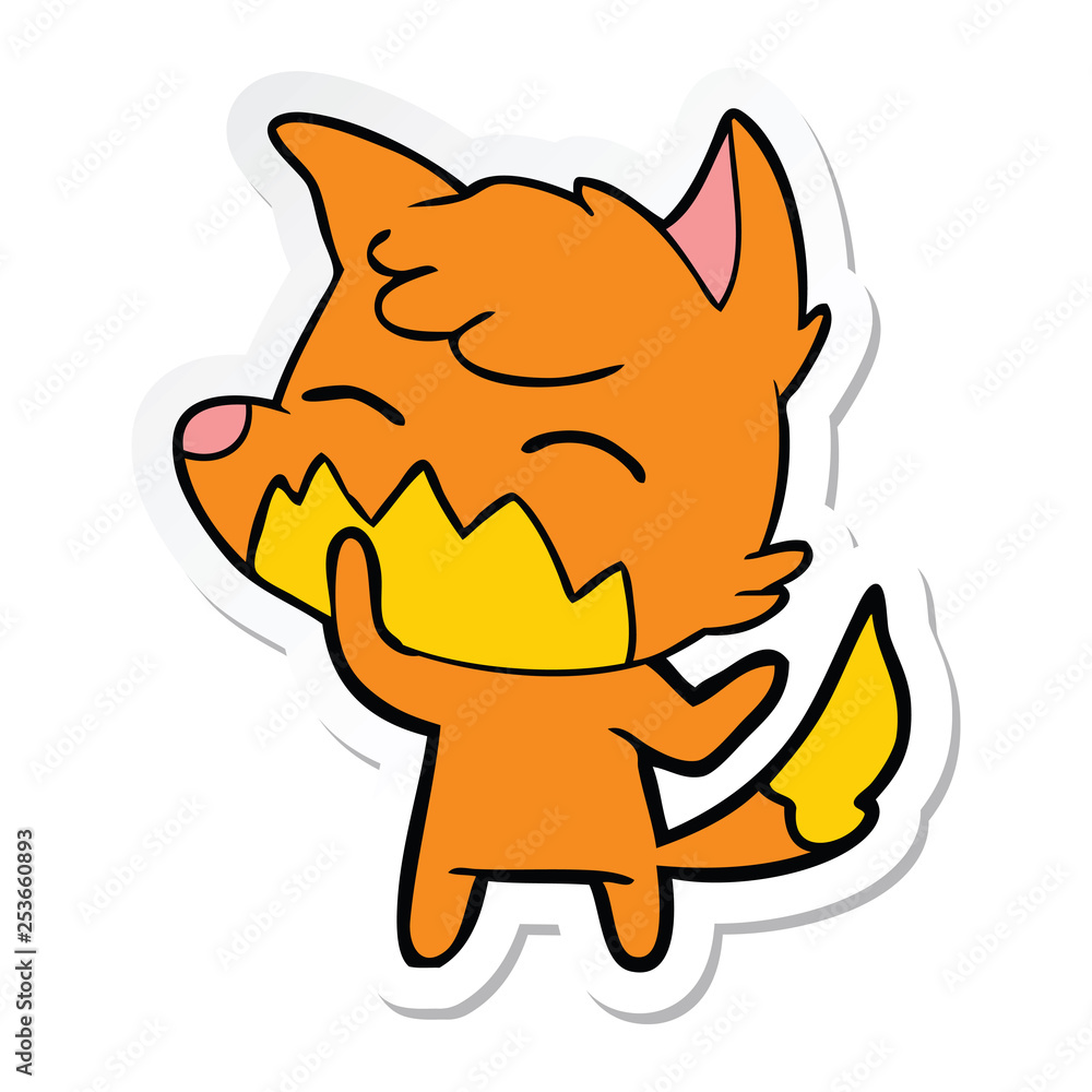 sticker of a cartoon fox sticker of a cartoon fox