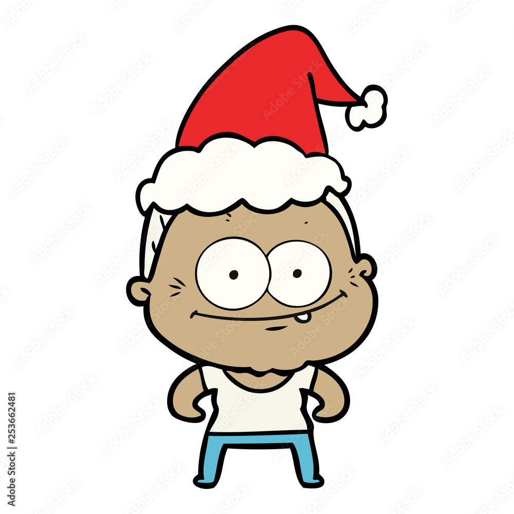 line drawing of a happy old woman wearing santa hat line drawing of a happy old woman wearing santa hat