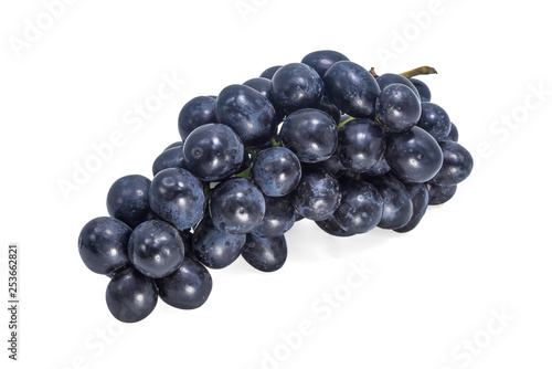 Black grapes with white background