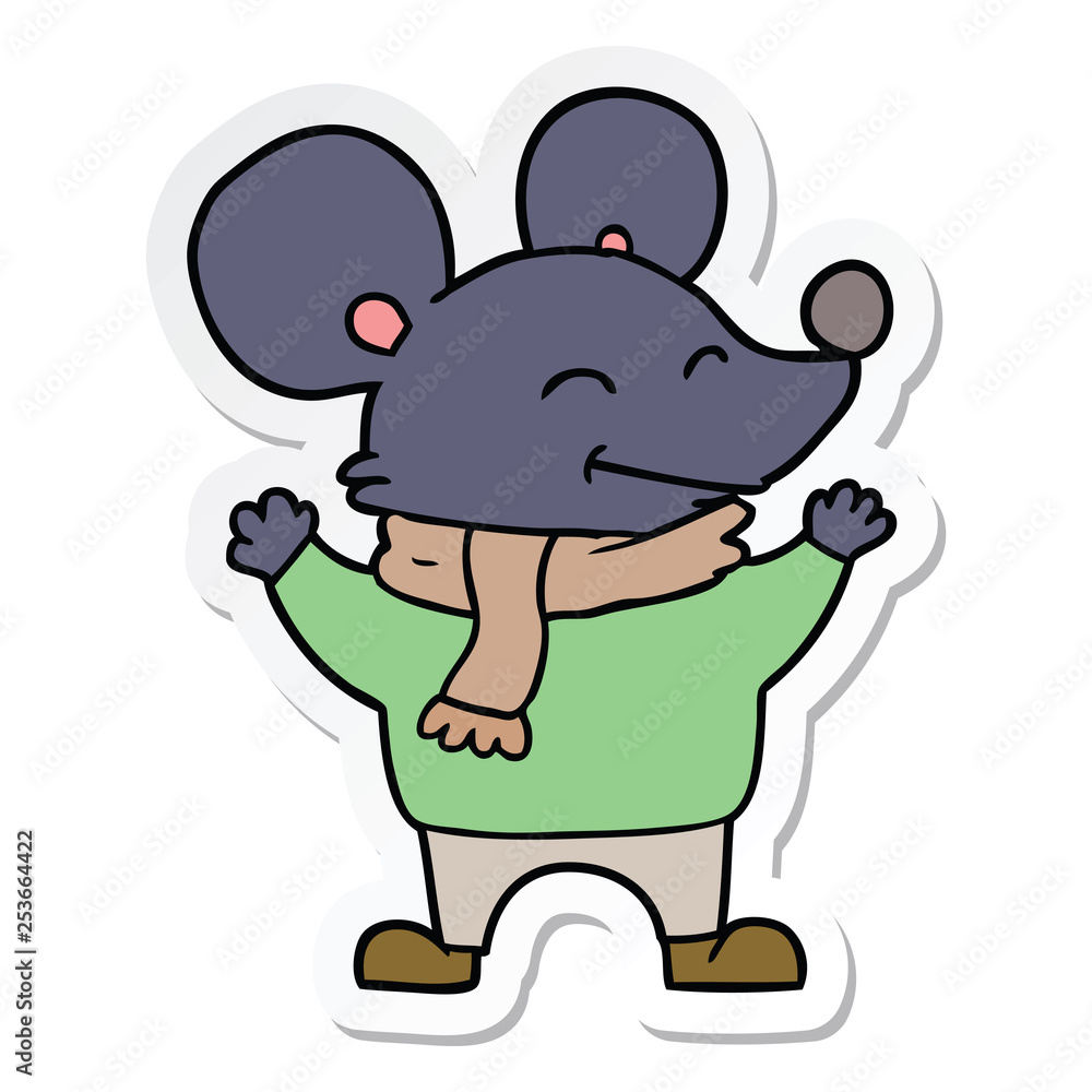 sticker of a cartoon mouse sticker of a cartoon mouse