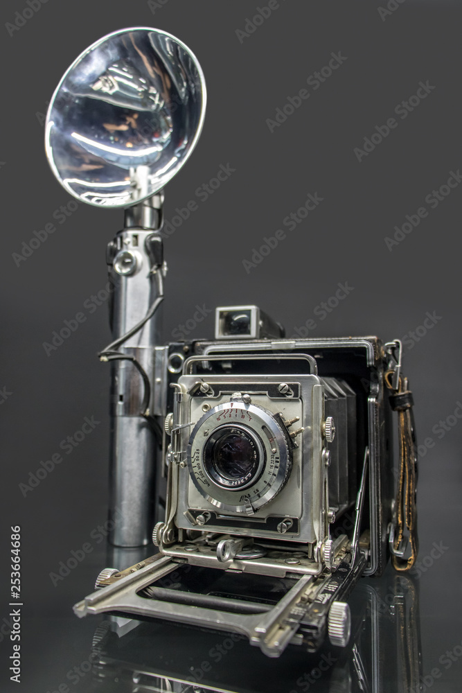 The old universal camera for professional photography on roll film or