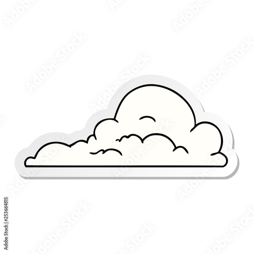 sticker cartoon doodle of white large clouds