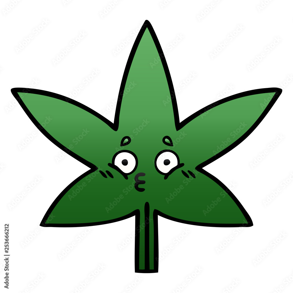 gradient shaded cartoon marijuana leaf gradient shaded cartoon marijuana leaf