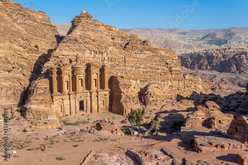 Monastery tomb in Petra, Jordan photo