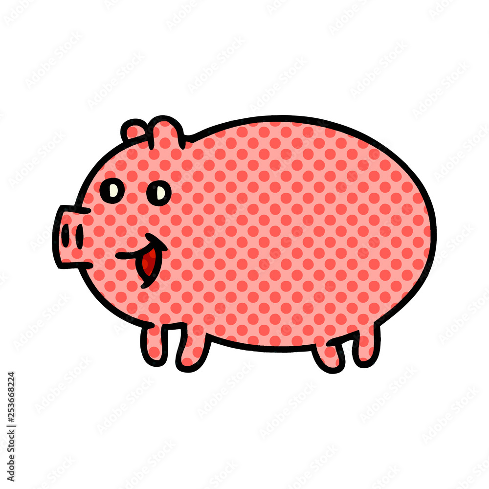 comic book style cartoon pig comic book style cartoon pig