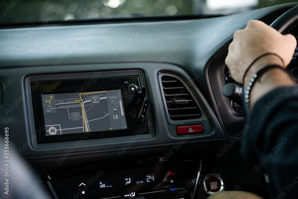 Fototapeta premium Navigation in a car