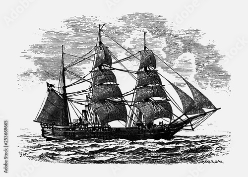 Vintage ship illustration