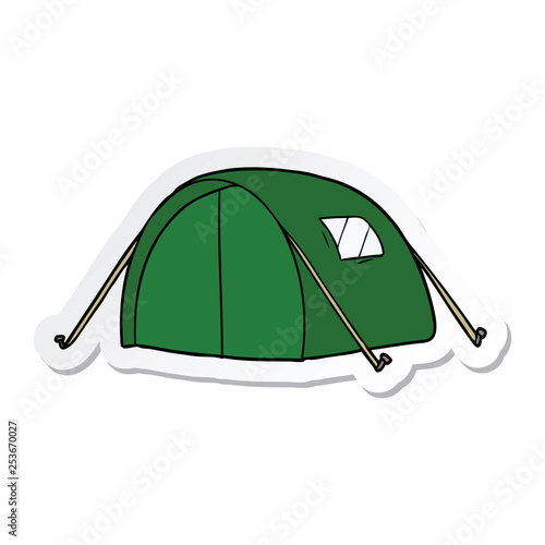 sticker of a cartoon tent