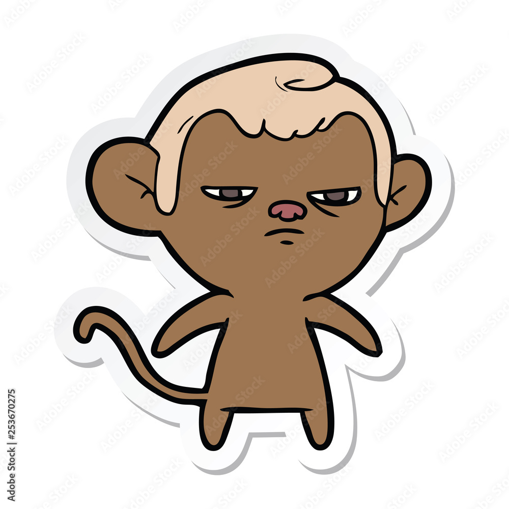 sticker of a cartoon monkey sticker of a cartoon monkey