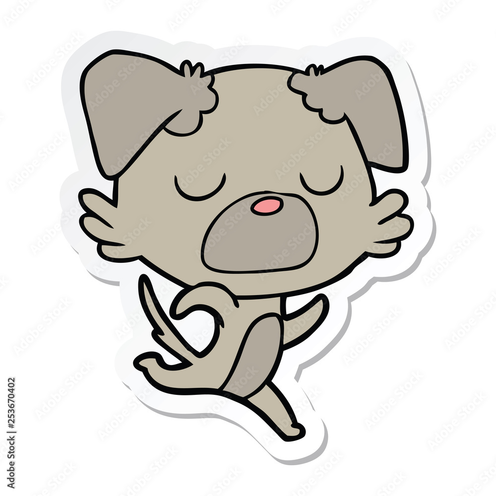 sticker of a cartoon dog sticker of a cartoon dog