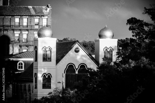 Downtown synagogue and other buildings