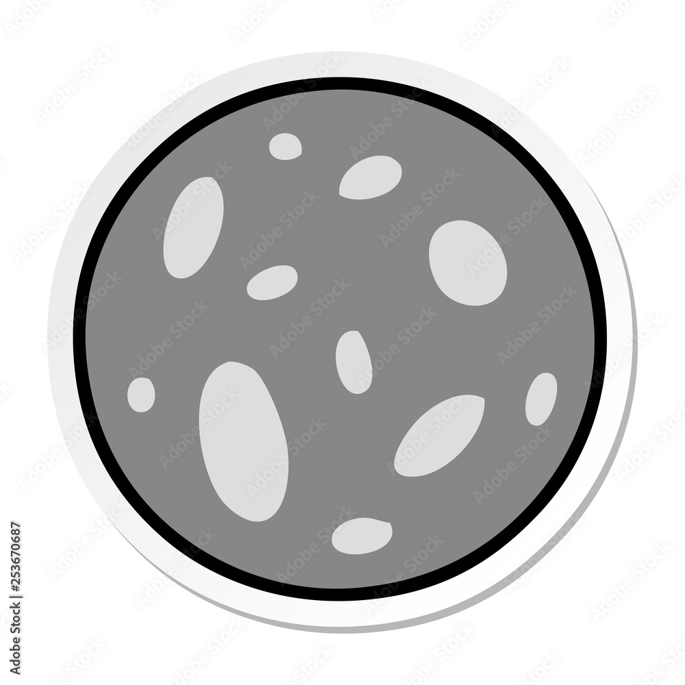 sticker cartoon doodle of a full moon sticker cartoon doodle of a full moon