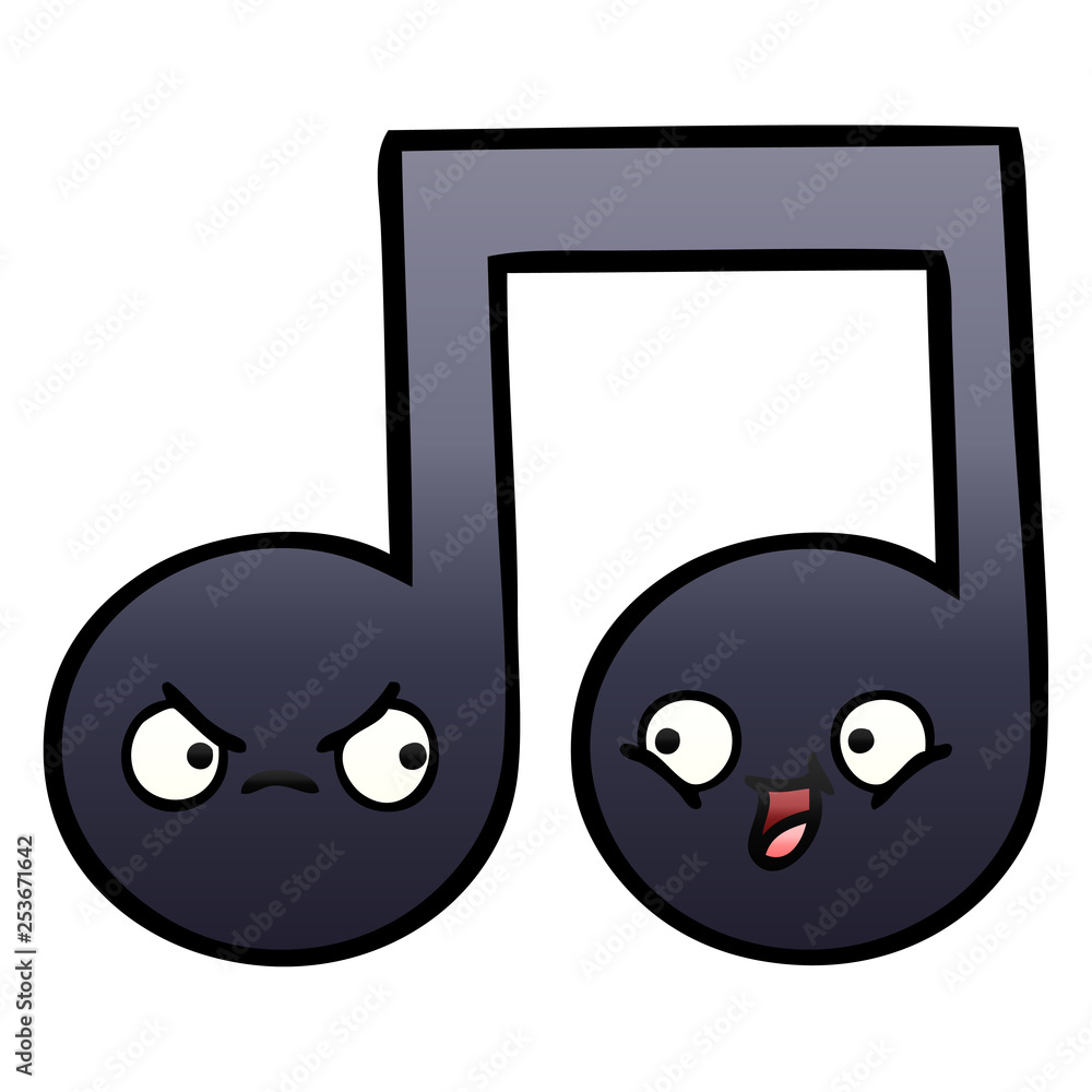 gradient shaded cartoon musical note gradient shaded cartoon musical note