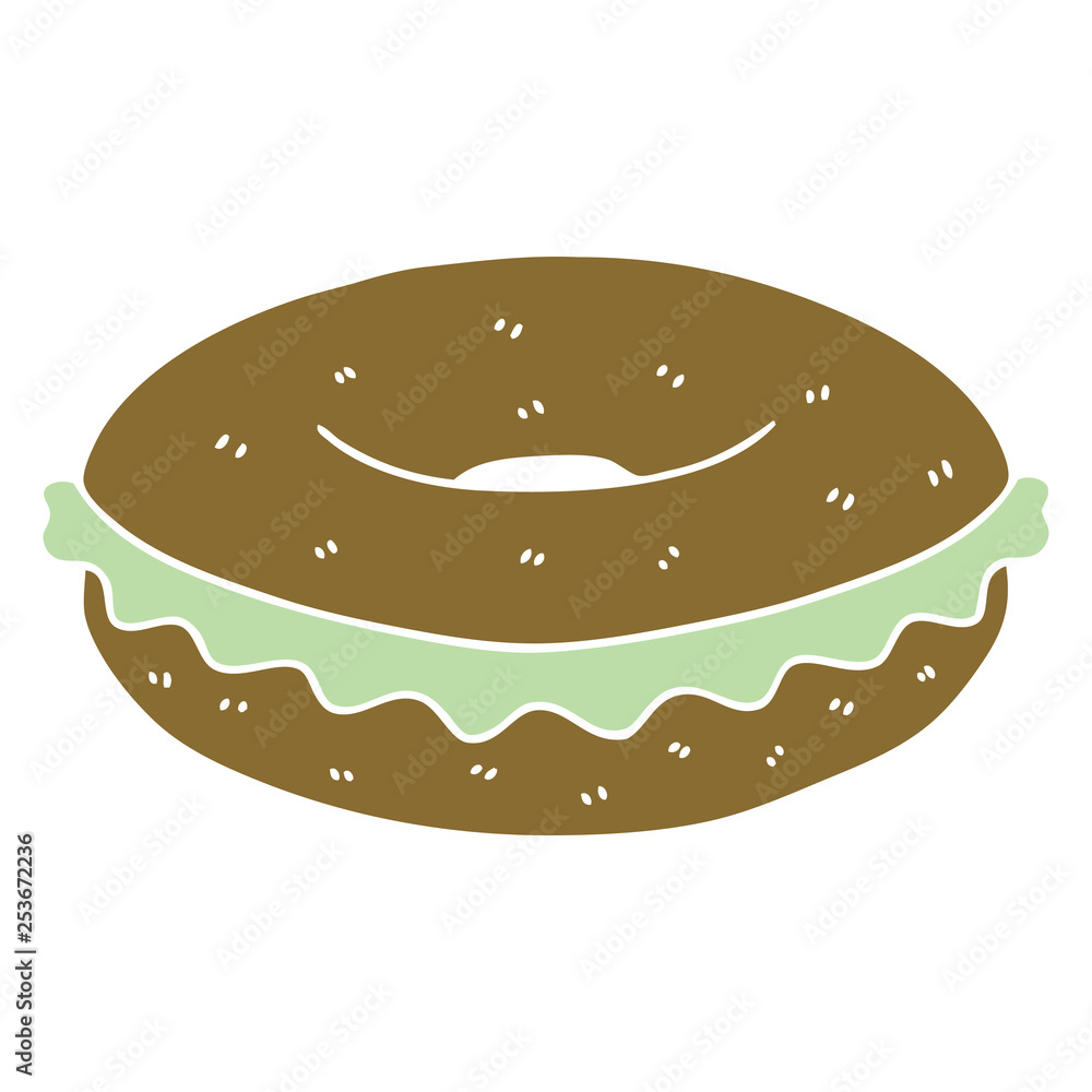 quirky hand drawn cartoon bagel quirky hand drawn cartoon bagel