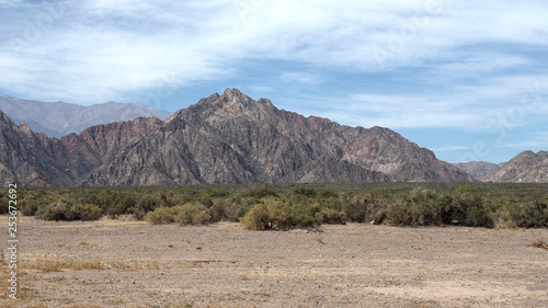 The view alongside the scenic route 76  in La Rioja province  Argentina. 