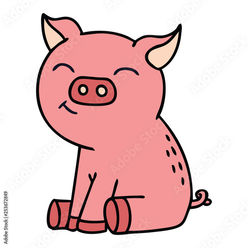 quirky hand drawn cartoon pig