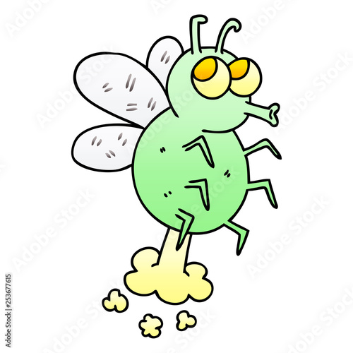 quirky gradient shaded cartoon fly