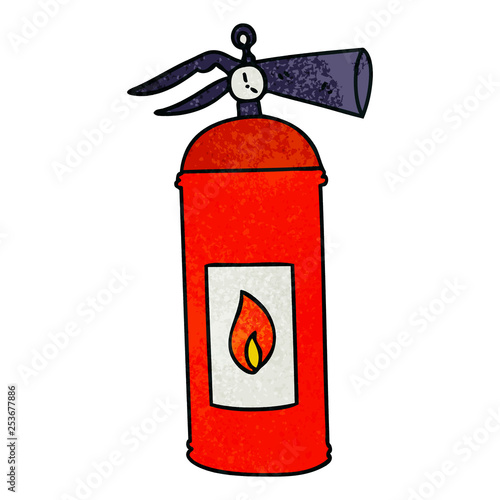 quirky hand drawn cartoon fire extinguisher