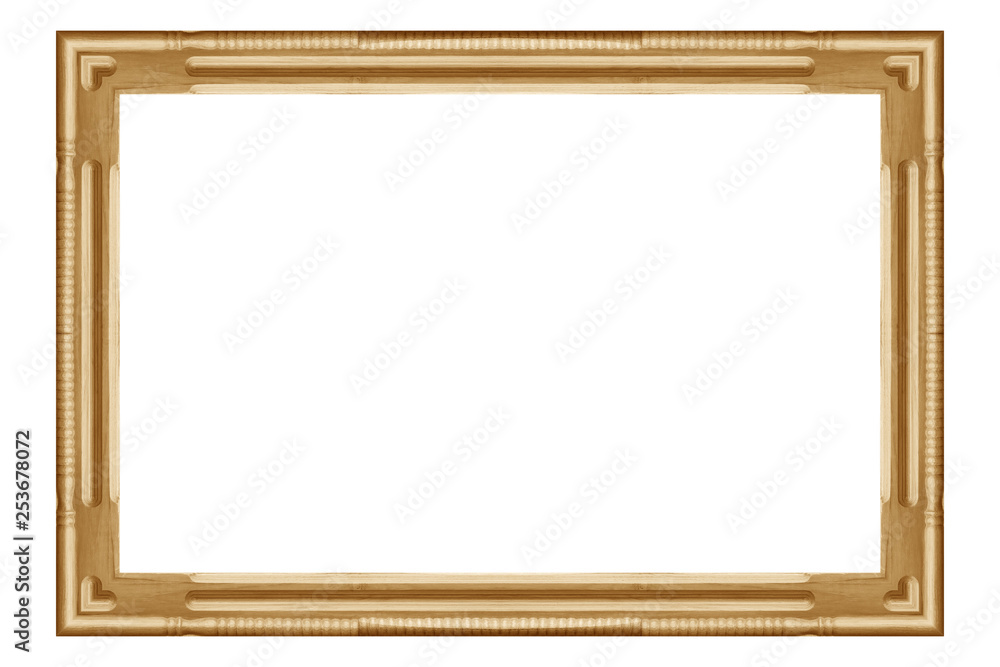 Wood frame or photo frame isolated on the white background.