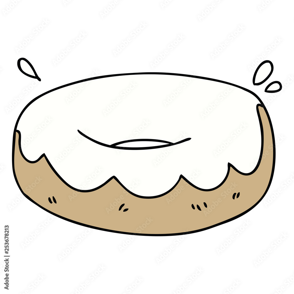 quirky hand drawn cartoon iced donut quirky hand drawn cartoon iced donut