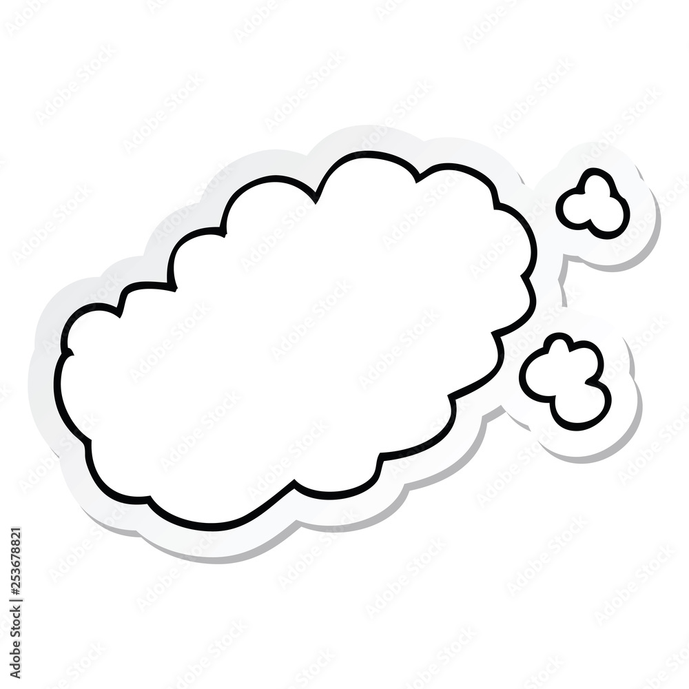 sticker of a cartoon puff of smoke sticker of a cartoon puff of smoke