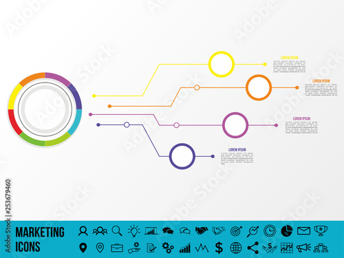 Modern Vector Infographics Elements Design Template. Business Data Visualization Infographics Timeline with Marketing Icons most useful can be used for workflow, presentation, diagrams, annual reports