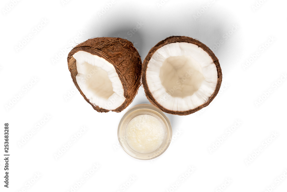 Coconut oil isolated on white background. Coconut oil isolated on white background.