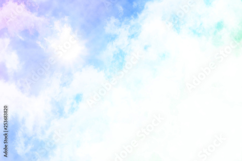 水彩絵の具で描いた夏の青空と雲と太陽 Stock Illustration Adobe Stock