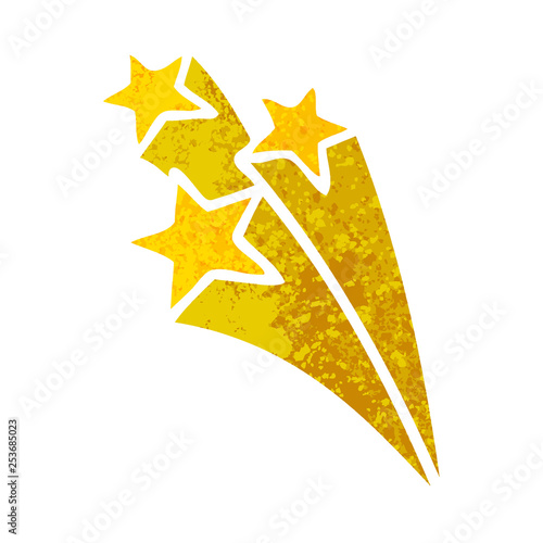 retro illustration style cartoon shooting stars