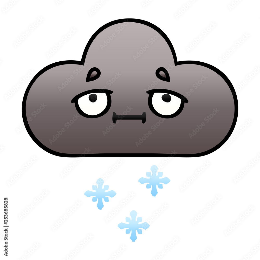 gradient shaded cartoon storm snow cloud gradient shaded cartoon storm snow cloud