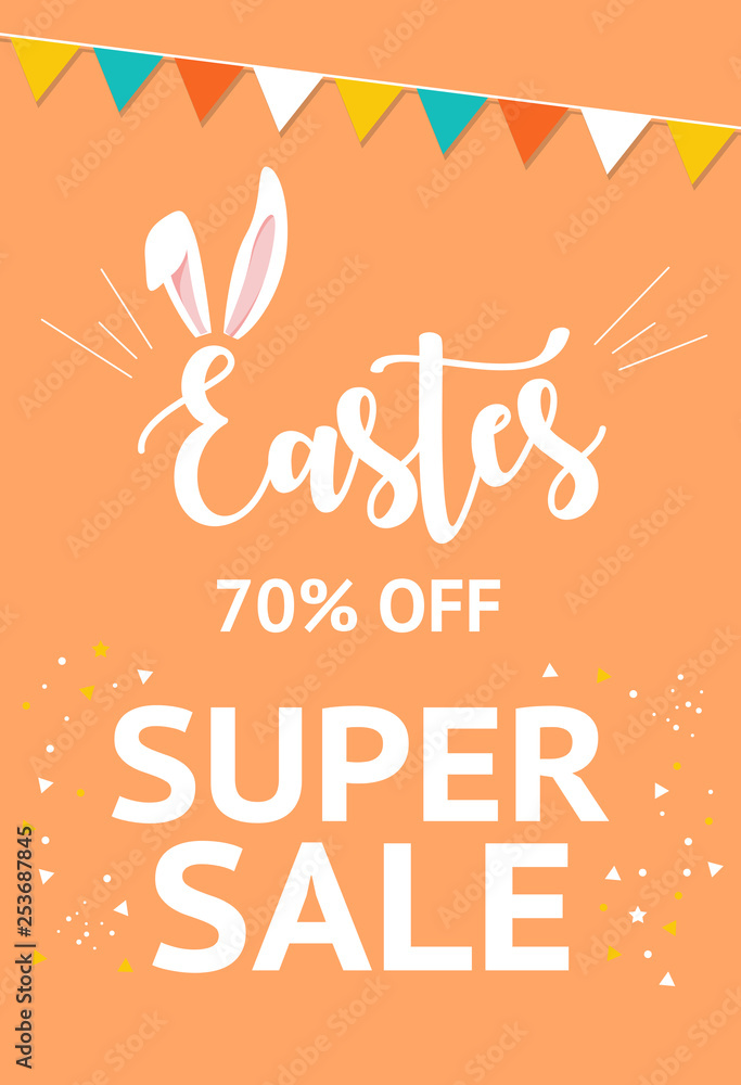 Fototapeta premium Easter sale vector banner design and template