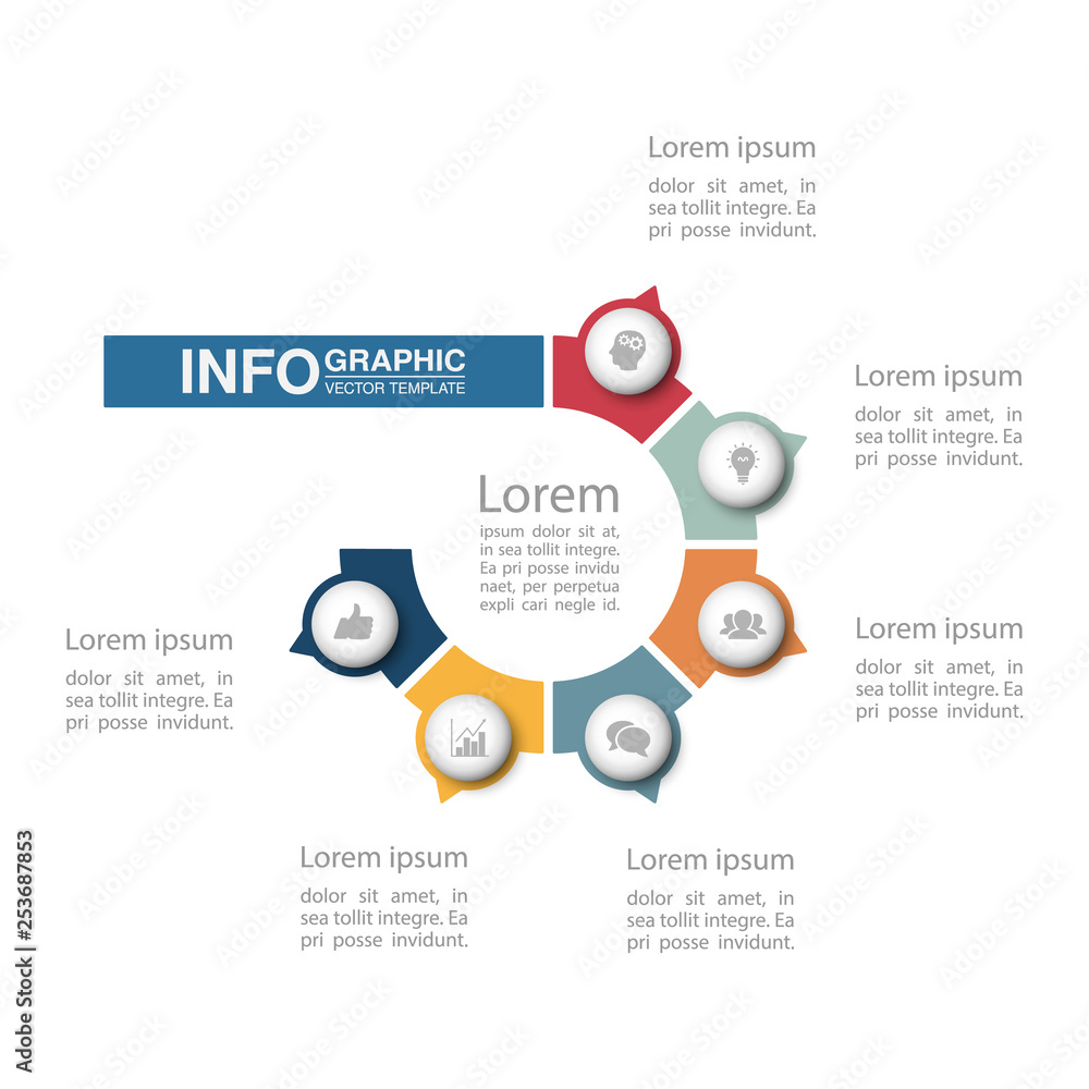 Naklejka premium Vector infographic template for diagram, graph, presentation, chart, business concept with 6 options.